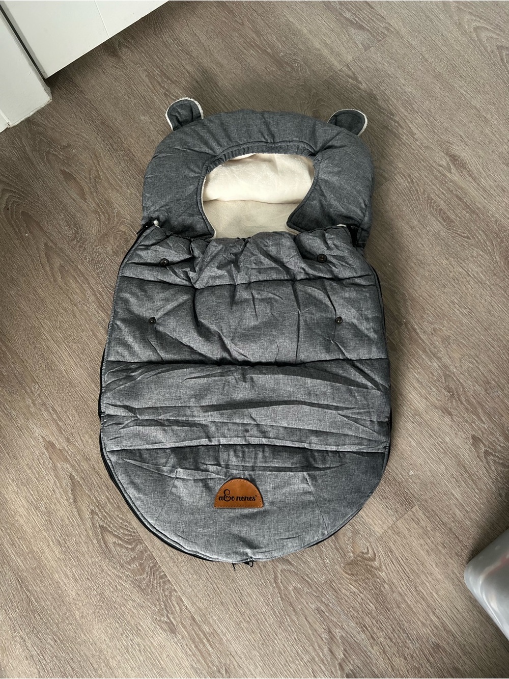 Gray Baby Footmuff - Cozy Gray Infant Stroller Sleeping Bag